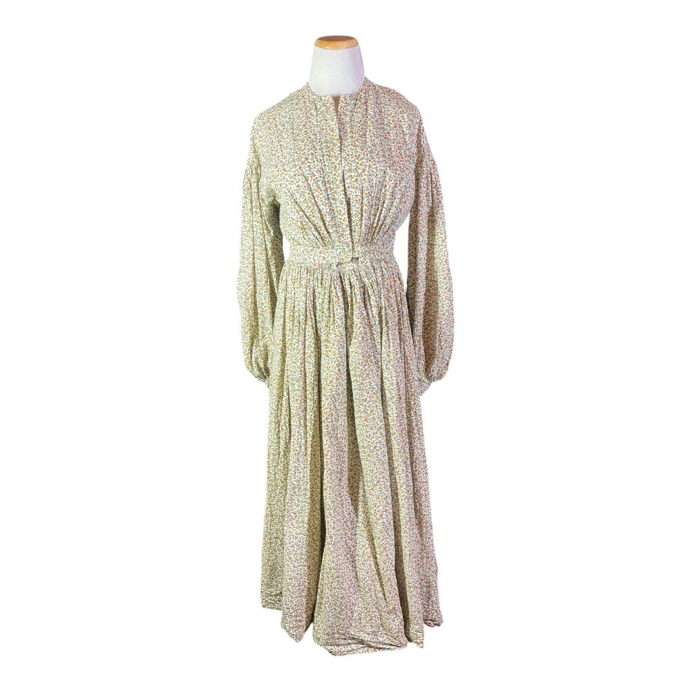Homemade Amish Dress Floral Long Sleeve Hook-Front